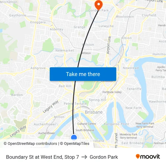 Boundary St at West End, Stop 7 to Gordon Park map