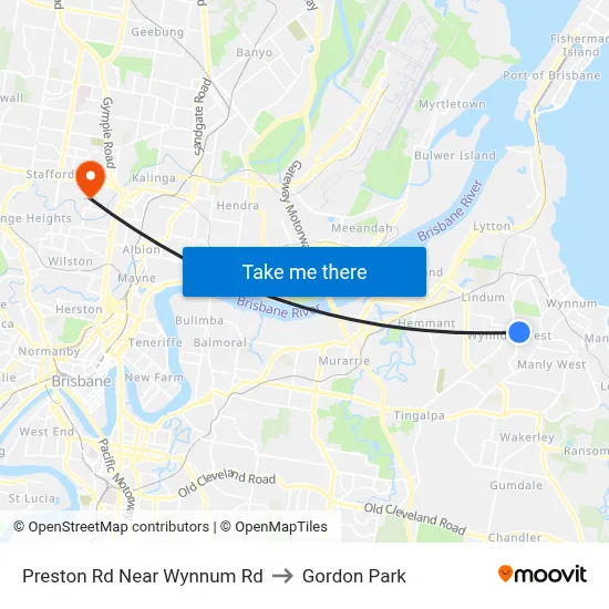 Preston Rd Near Wynnum Rd to Gordon Park map