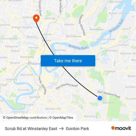 Scrub Rd at Winstanley East to Gordon Park map