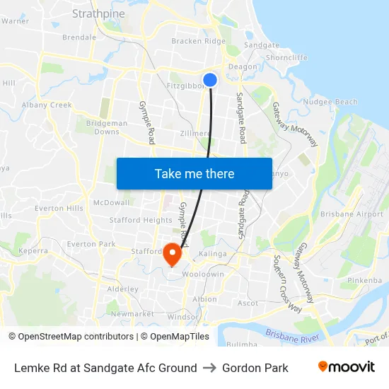 Lemke Rd at Sandgate Afc Ground to Gordon Park map