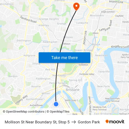 Mollison St Near Boundary St, Stop 5 to Gordon Park map