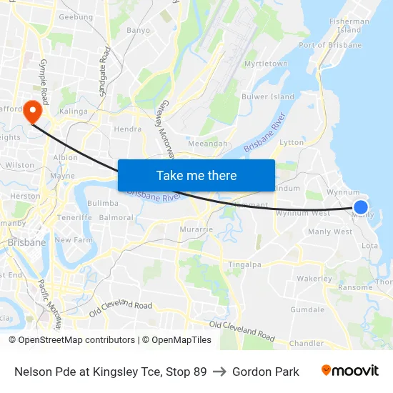Nelson Pde at Kingsley Tce, Stop 89 to Gordon Park map
