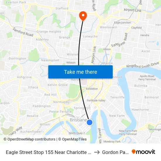 Eagle Street Stop 155 Near Charlotte St to Gordon Park map