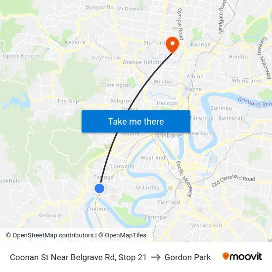 Coonan St Near Belgrave Rd, Stop 21 to Gordon Park map