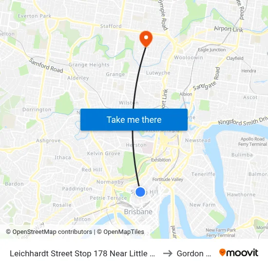 Leichhardt Street Stop 178 Near Little Edward St to Gordon Park map
