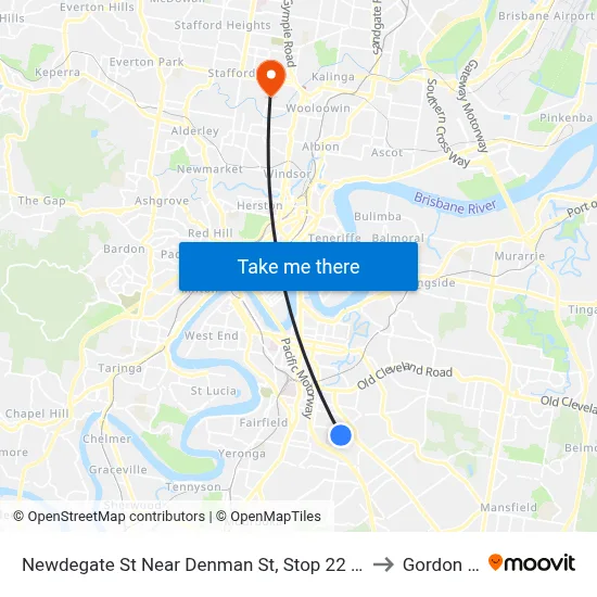 Newdegate St Near Denman St, Stop 22 - Temp Closure to Gordon Park map