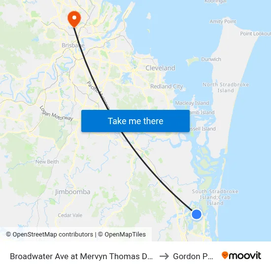 Broadwater Ave at Mervyn Thomas Drive to Gordon Park map