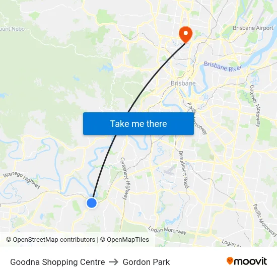 Goodna Shopping Centre to Gordon Park map