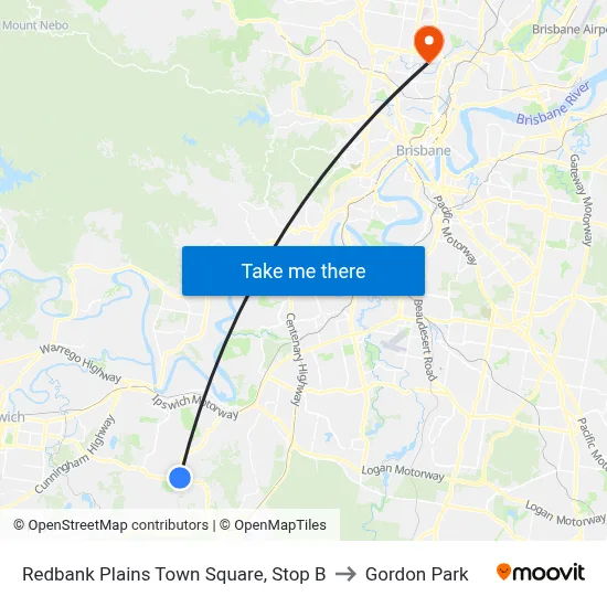 Redbank Plains Town Square, Stop B to Gordon Park map