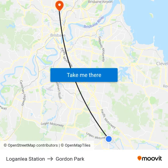 Loganlea Station to Gordon Park map