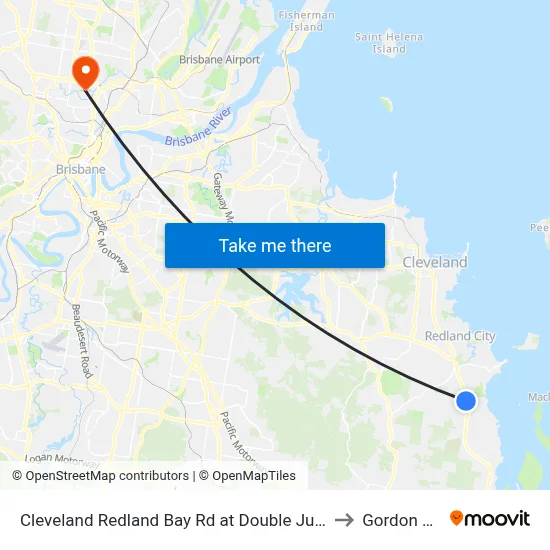 Cleveland Redland Bay Rd at Double Jump Road to Gordon Park map
