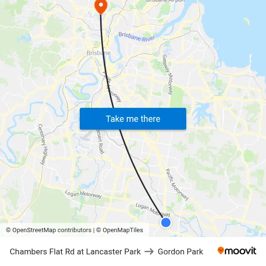 Chambers Flat Rd at Lancaster Park to Gordon Park map