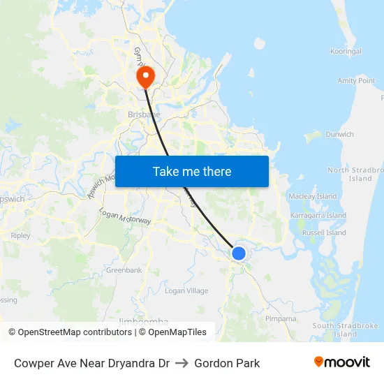 Cowper Ave Near Dryandra Dr to Gordon Park map