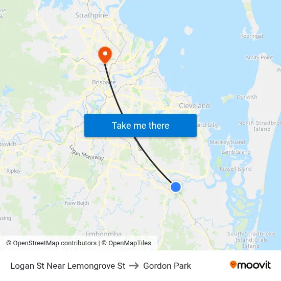 Logan St Near Lemongrove St to Gordon Park map