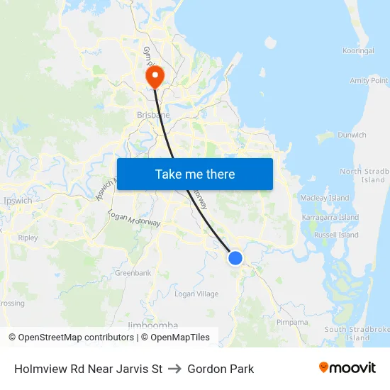 Holmview Rd Near Jarvis St to Gordon Park map