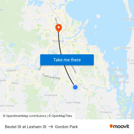 Beutel St at Lexham St to Gordon Park map
