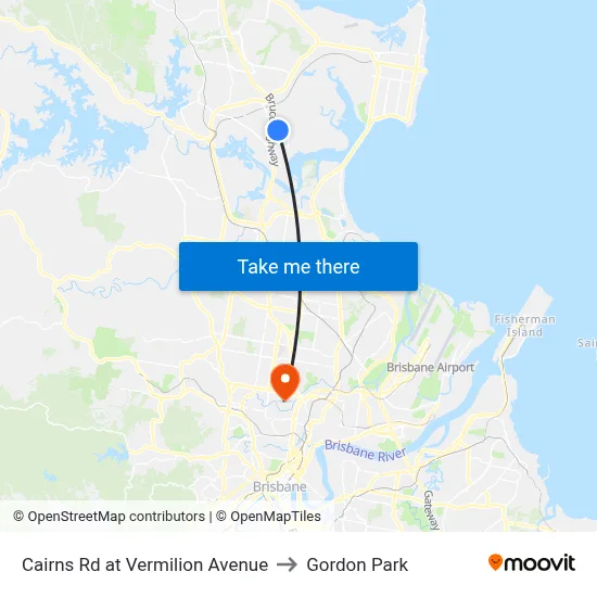 Cairns Rd at Vermilion Avenue to Gordon Park map