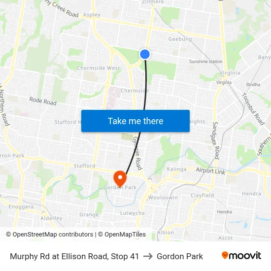 Murphy Rd at Ellison Road, Stop 41 to Gordon Park map