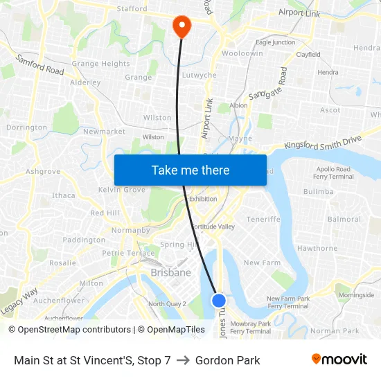 Main St at St Vincent'S, Stop 7 to Gordon Park map