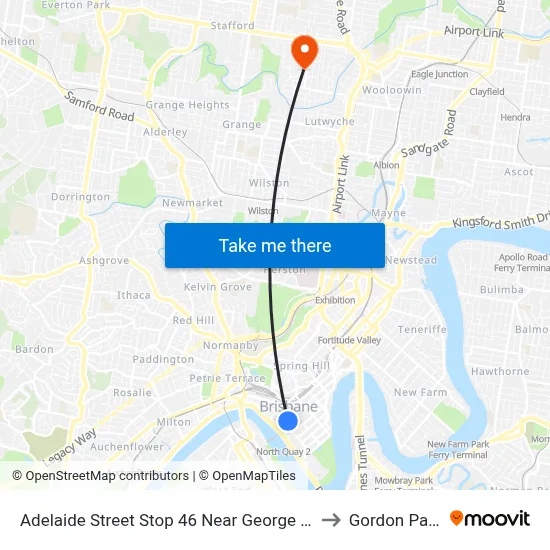 Adelaide Street Stop 46 Near George St to Gordon Park map