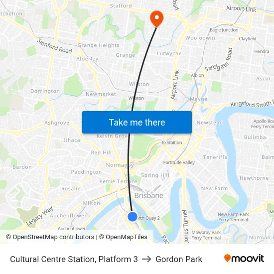 Cultural Centre Station, Platform 3 to Gordon Park map
