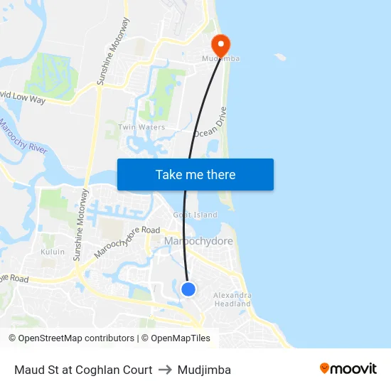 Maud St at Coghlan Court to Mudjimba map