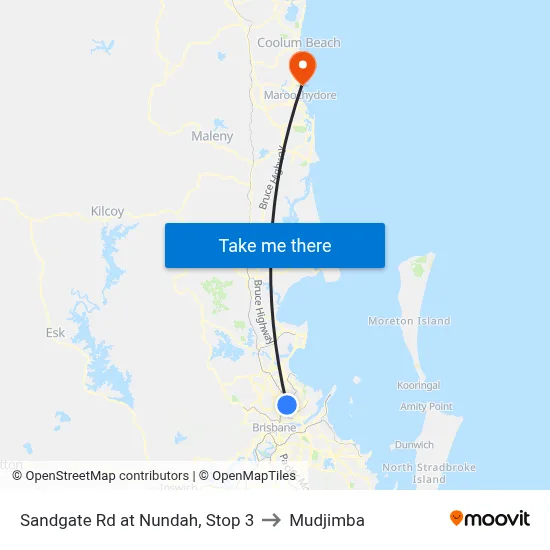 Sandgate Rd at Nundah, Stop 3 to Mudjimba map