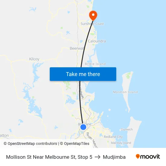 Mollison St Near Melbourne St, Stop 5 to Mudjimba map