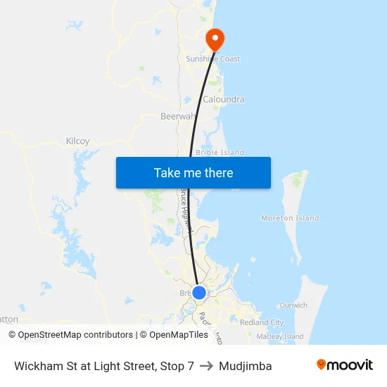 Wickham St at Light Street, Stop 7 to Mudjimba map