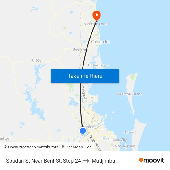Soudan St Near Bent St, Stop 24 to Mudjimba map