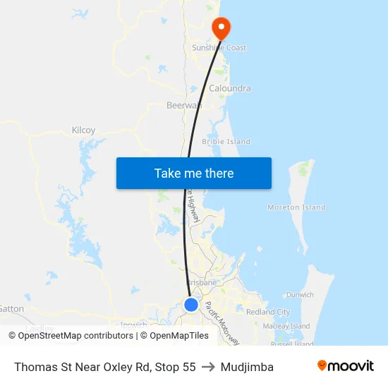 Thomas St Near Oxley Rd, Stop 55 to Mudjimba map