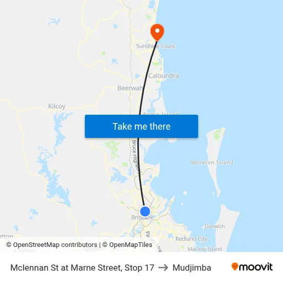 Mclennan St at Marne Street, Stop 17 to Mudjimba map
