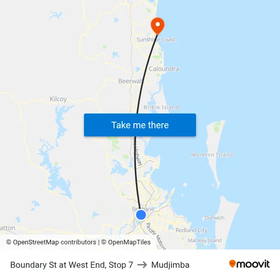 Boundary St at West End, Stop 7 to Mudjimba map