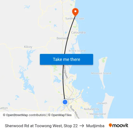 Sherwood Rd at Toowong West, Stop 22 to Mudjimba map
