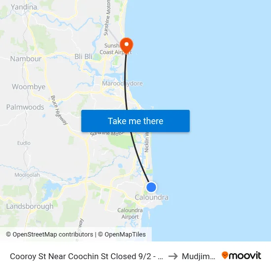 Cooroy St Near Coochin St Closed 9/2 - 1/5 to Mudjimba map
