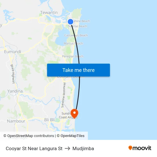 Cooyar St Near Langura St to Mudjimba map
