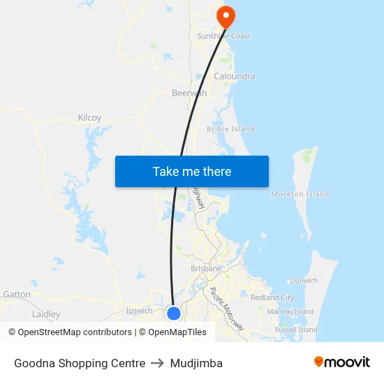 Goodna Shopping Centre to Mudjimba map