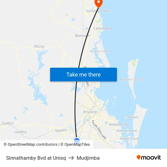 Sinnathamby Bvd at Unisq to Mudjimba map