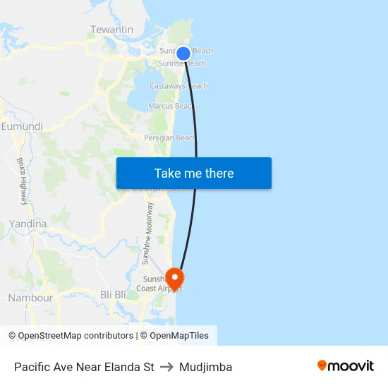 Pacific Ave Near Elanda St to Mudjimba map
