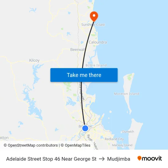 Adelaide Street Stop 46 Near George St to Mudjimba map