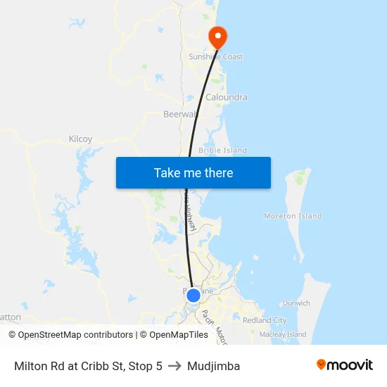 Milton Rd at Cribb St, Stop 5 to Mudjimba map