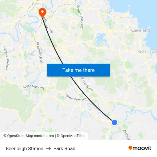 Beenleigh Station to Park Road map