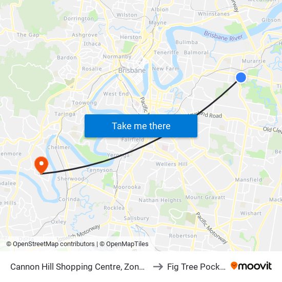 Cannon Hill Shopping Centre, Zone C to Fig Tree Pocket map