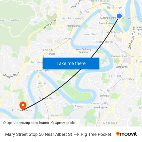 Mary Street Stop 50 Near Albert St to Fig Tree Pocket map