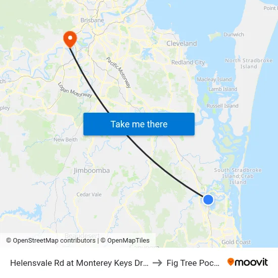Helensvale Rd at Monterey Keys Drive to Fig Tree Pocket map
