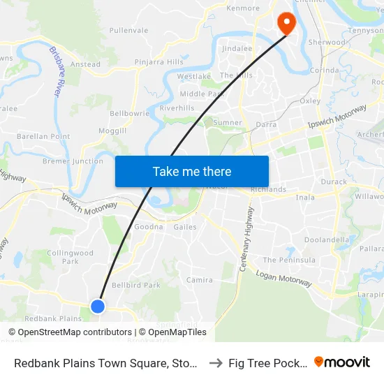 Redbank Plains Town Square, Stop C to Fig Tree Pocket map