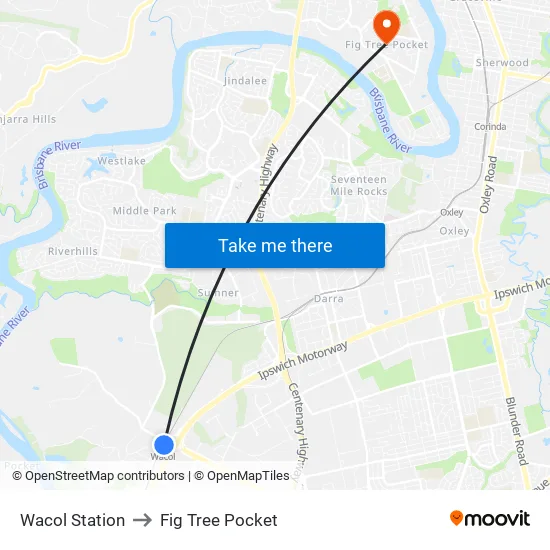 Wacol Station to Fig Tree Pocket map