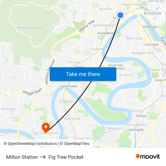Milton Station to Fig Tree Pocket map