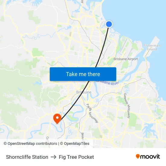 Shorncliffe Station to Fig Tree Pocket map
