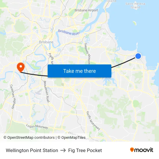 Wellington Point Station to Fig Tree Pocket map